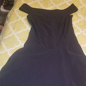 Black stress with pink pinstripes